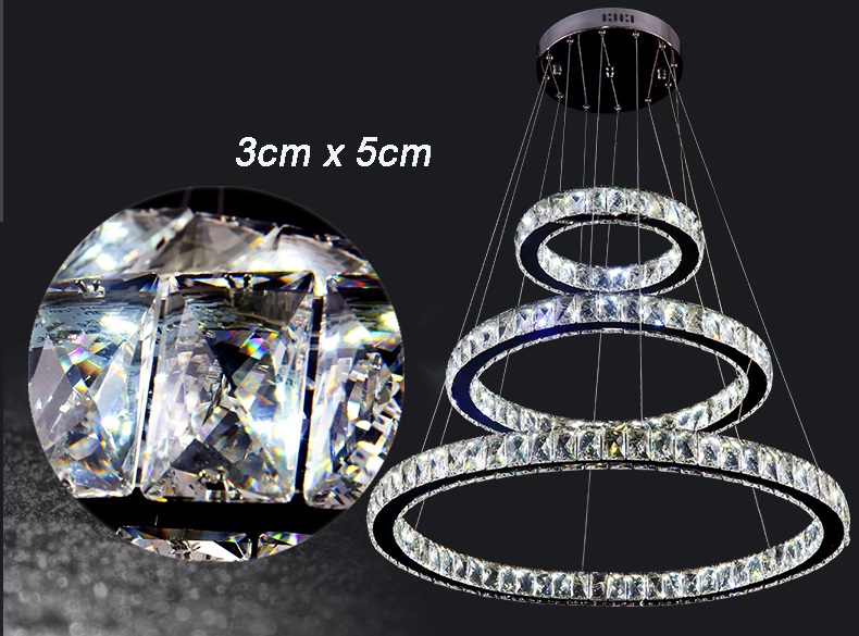 Żyrandol kryształowy RING 70x50x30 - gruby ring B026