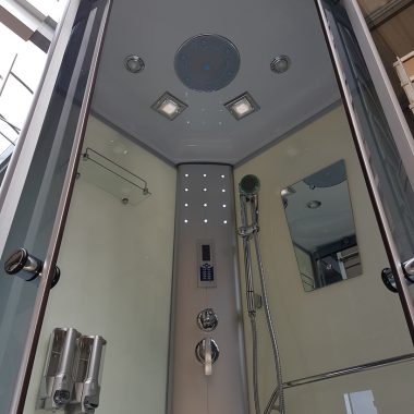 Treg K05 Kabina prysznicowa z hydromasażem 100cm x 100cm 8 DYSZ KOLOR BIAŁY