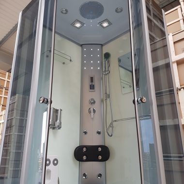 Treg K05 Kabina prysznicowa z hydromasażem 100cm x 100cm 8 DYSZ KOLOR BIAŁY
