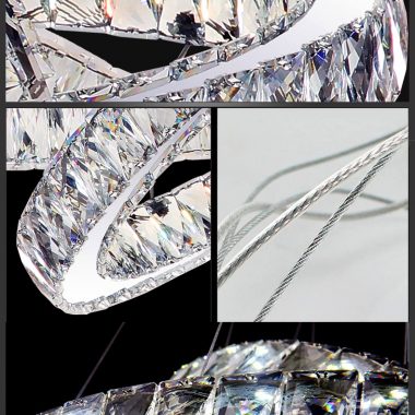 Żyrandol kryształowy RING 70x50 - gruby ring B024