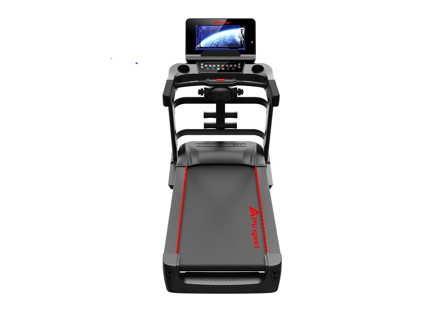 APVsport Bieżnia elektryczna do biegania i chodzenia APV8000T, ekran TFT ANDROID 10.1 cala, dodatkowe wyposażenie PROMOCJA! - masażer, hantle, brzuszki, mata, pas biegowy 145x58cm