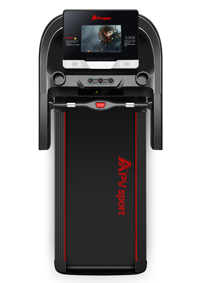 APVsport Bieżnia elektryczna do biegania i chodzenia APV8000, ekran TFT ANDROID 10.1 cala, dodatkowe wyposażenie PROMOCJA! - masażer, hantle, brzuszki, mata, pas biegowy 145x58cm d